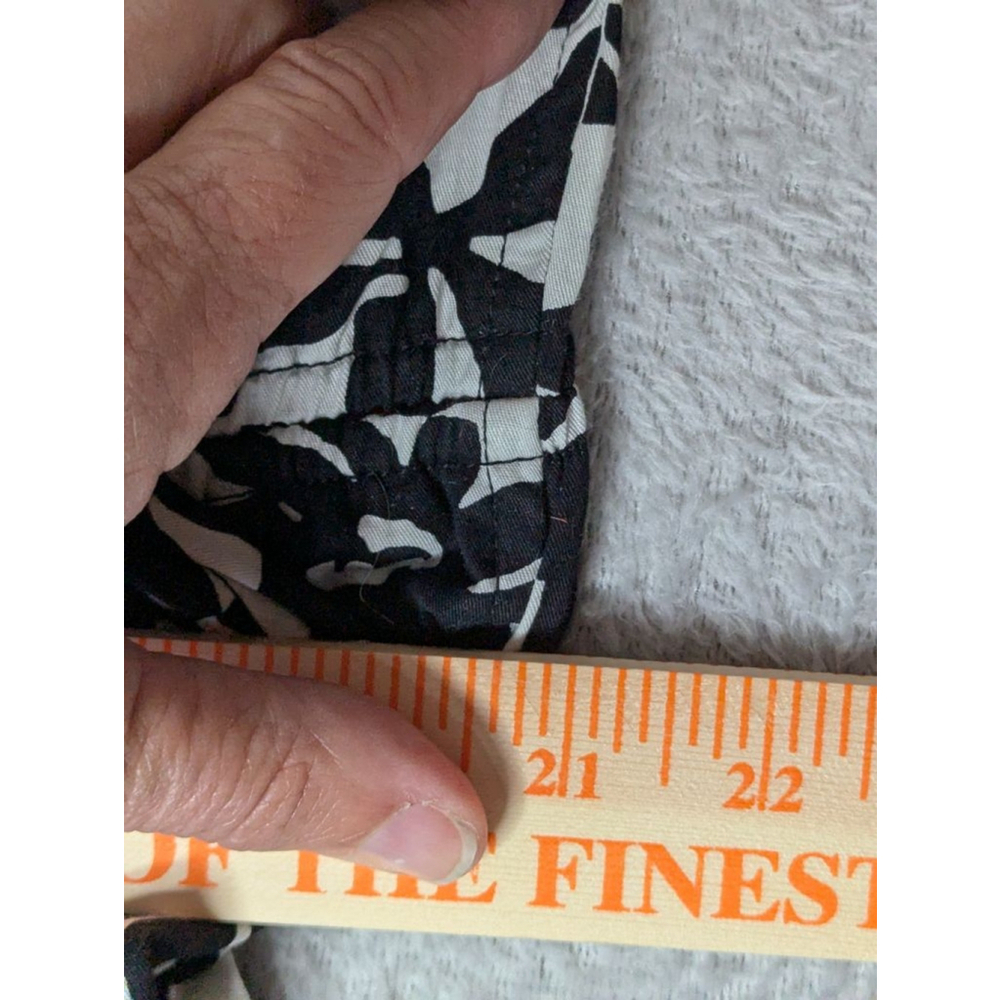 Women's FREE ASSEMBLY Black White Floral Midi Dress L Belt Pockets - Picture 13 of 13
